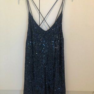 Free People Blue Sequin Sparkle Dress